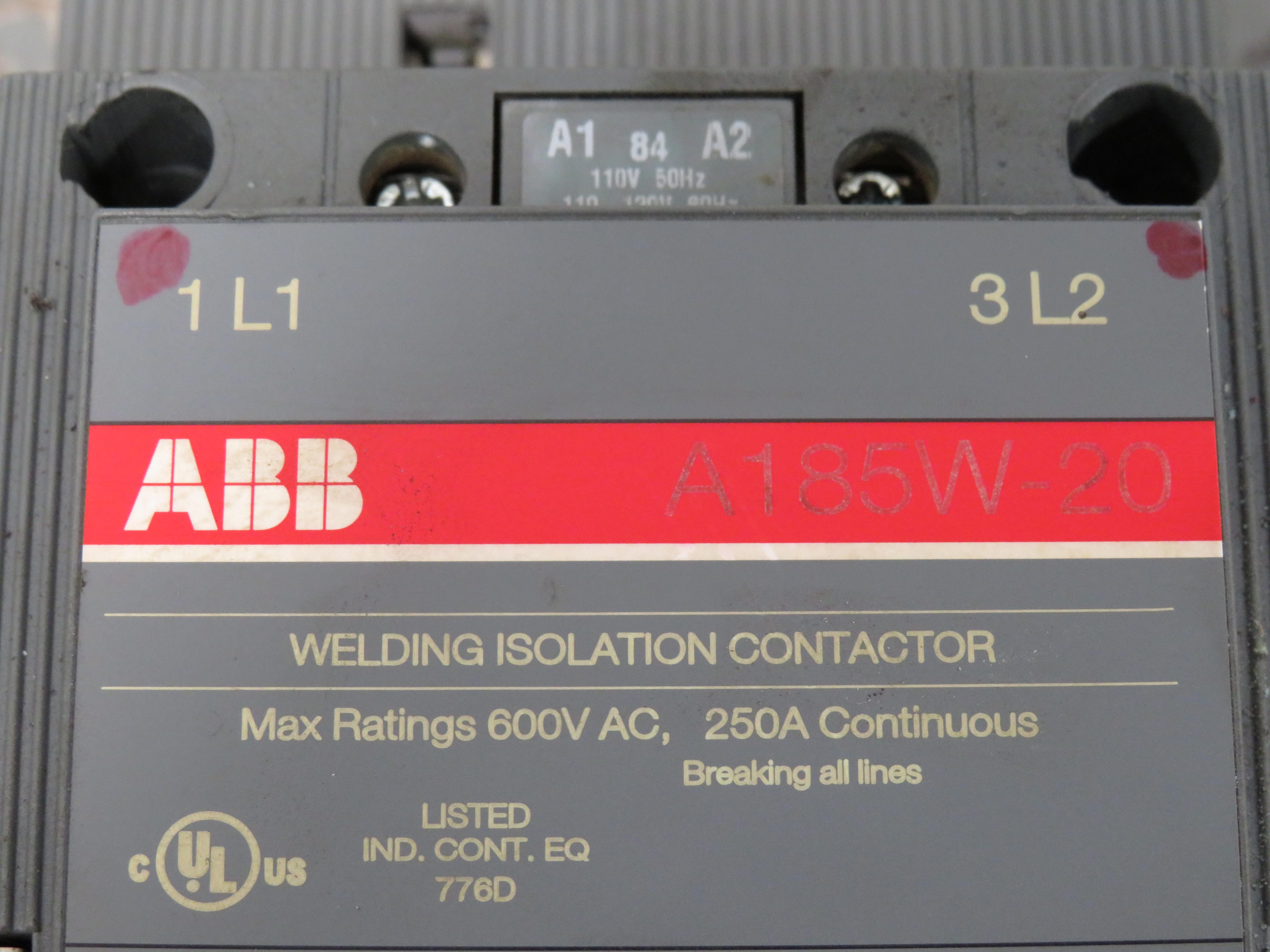 ABB A185W20 Welding Isolation Contactor 250 Amp T159118 eBay
